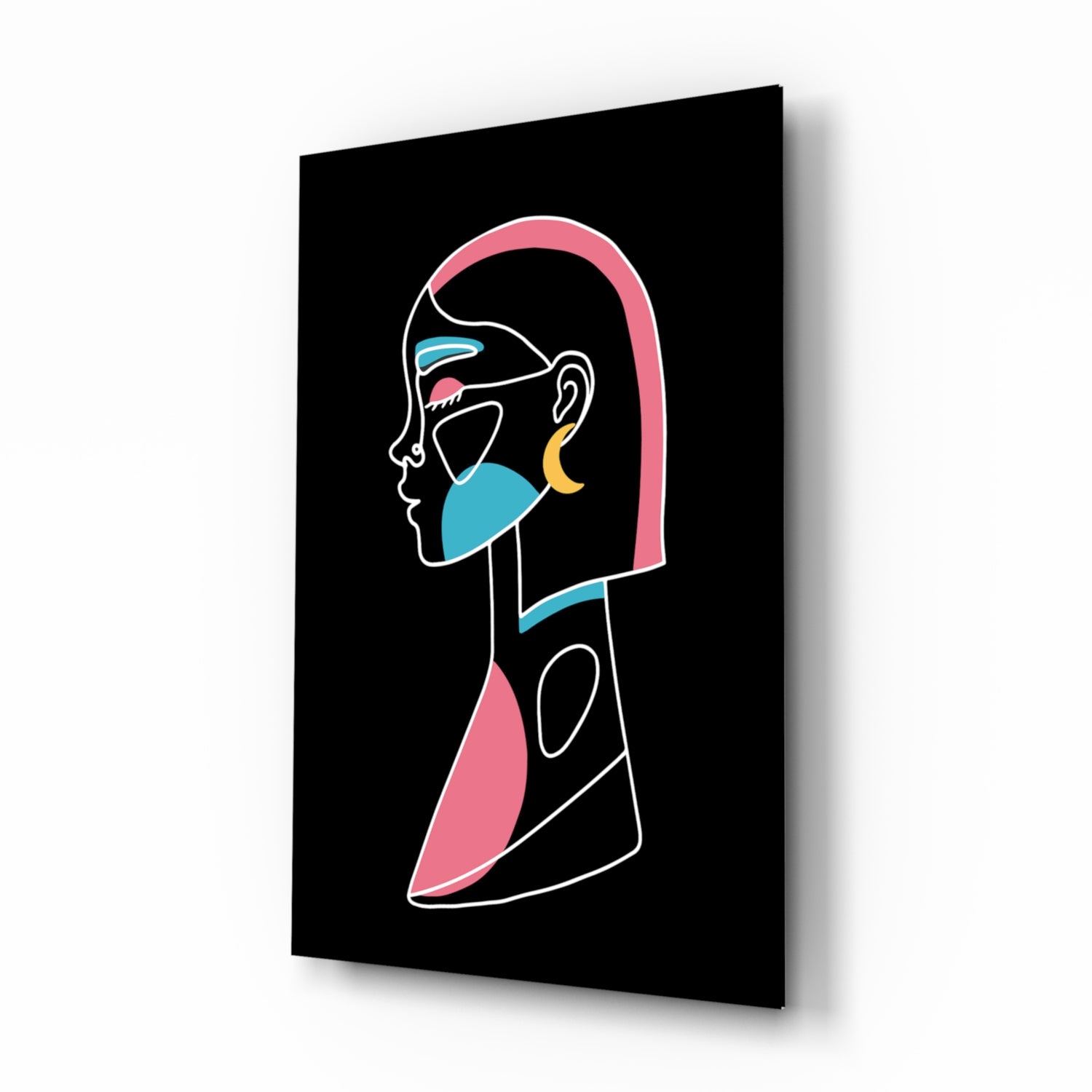 Abstract Colorful Portrait Glass Wall Art