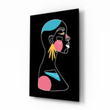 Abstract Colorful Portrait Glass Wall Art