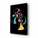 Abstract Colorful Portrait Glass Wall Art