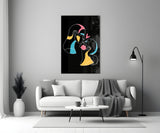 Abstract Colorful Portrait Glass Wall Art