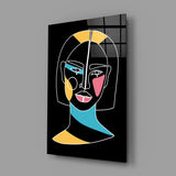 Abstract Colorful Portrait Glass Wall Art