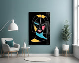 Abstract Colorful Portrait Glass Wall Art