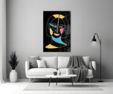 Abstract Colorful Portrait Glass Wall Art