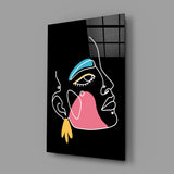 Abstract Colorful Portrait Glass Wall Art