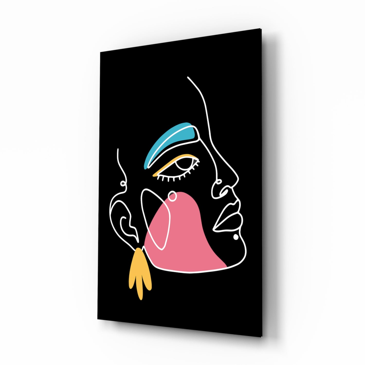 Abstract Colorful Portrait Glass Wall Art