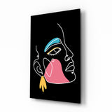 Abstract Colorful Portrait Glass Wall Art