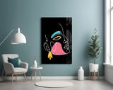 Abstract Colorful Portrait Glass Wall Art