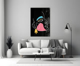 Abstract Colorful Portrait Glass Wall Art