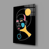 Abstract Colorful Portrait Glass Wall Art