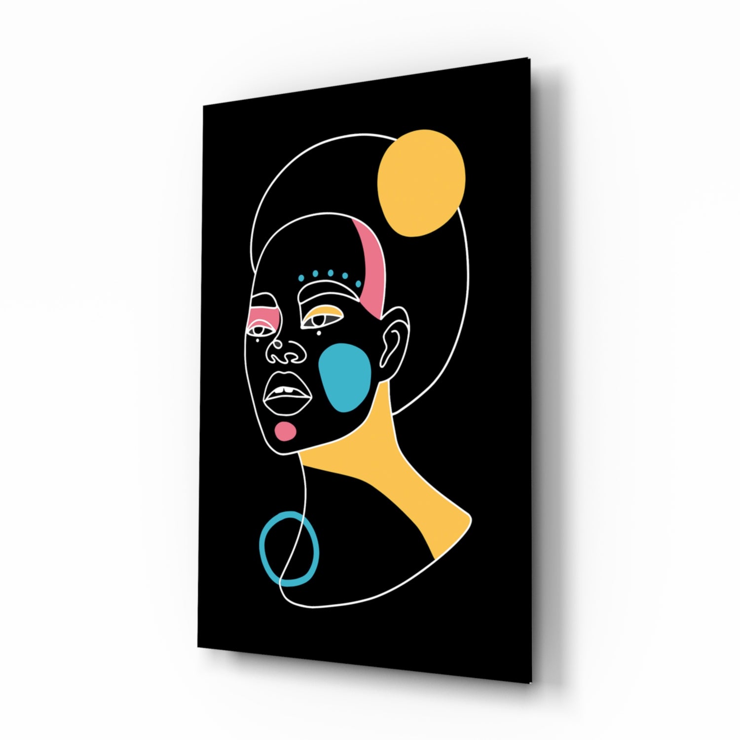 Abstract Colorful Portrait Glass Wall Art