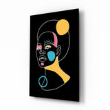 Abstract Colorful Portrait Glass Wall Art