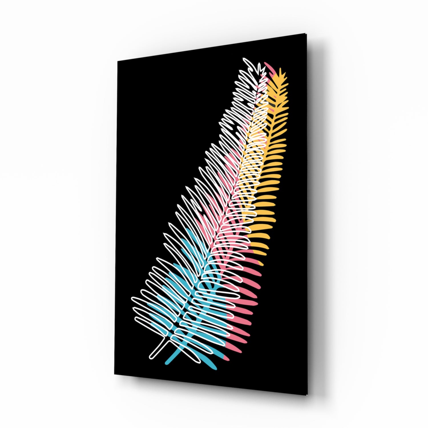 Colorful Fern Glass Wall Art