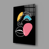 Abstract Colorful Face Glass Wall Art