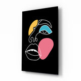 Abstract Colorful Face Glass Wall Art