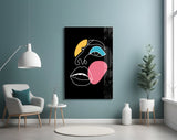 Abstract Colorful Face Glass Wall Art