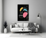 Abstract Colorful Face Glass Wall Art