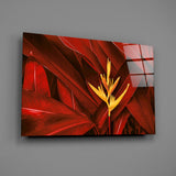 Red Leaves Glass Wall Art