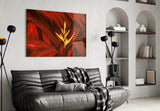 Red Leaves Glass Wall Art