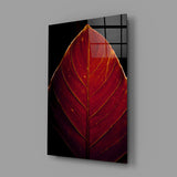 Red Leaf Glass Wall Art