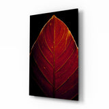 Red Leaf Glass Wall Art