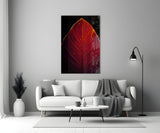 Red Leaf Glass Wall Art