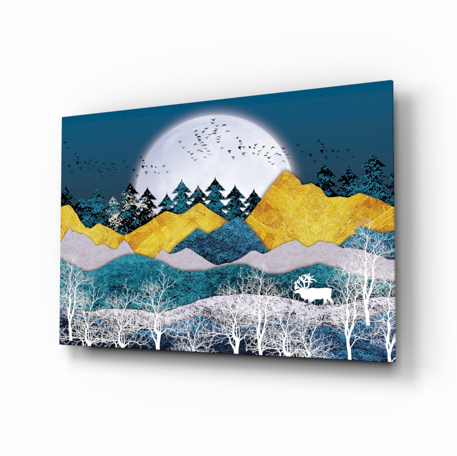 Illustration Landscape Glass Wall Art