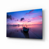 Sunset on the Boat Glass Wall Art