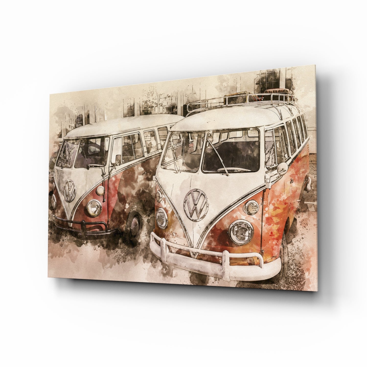 Vosvos Minibus Glass Wall Art