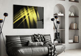 Yellow Lights Glass Wall Art