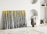 Yellow Forest Glass Wall Art