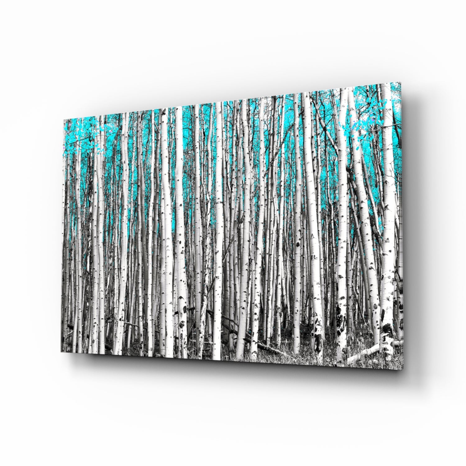 Blue Forest Glass Wall Art