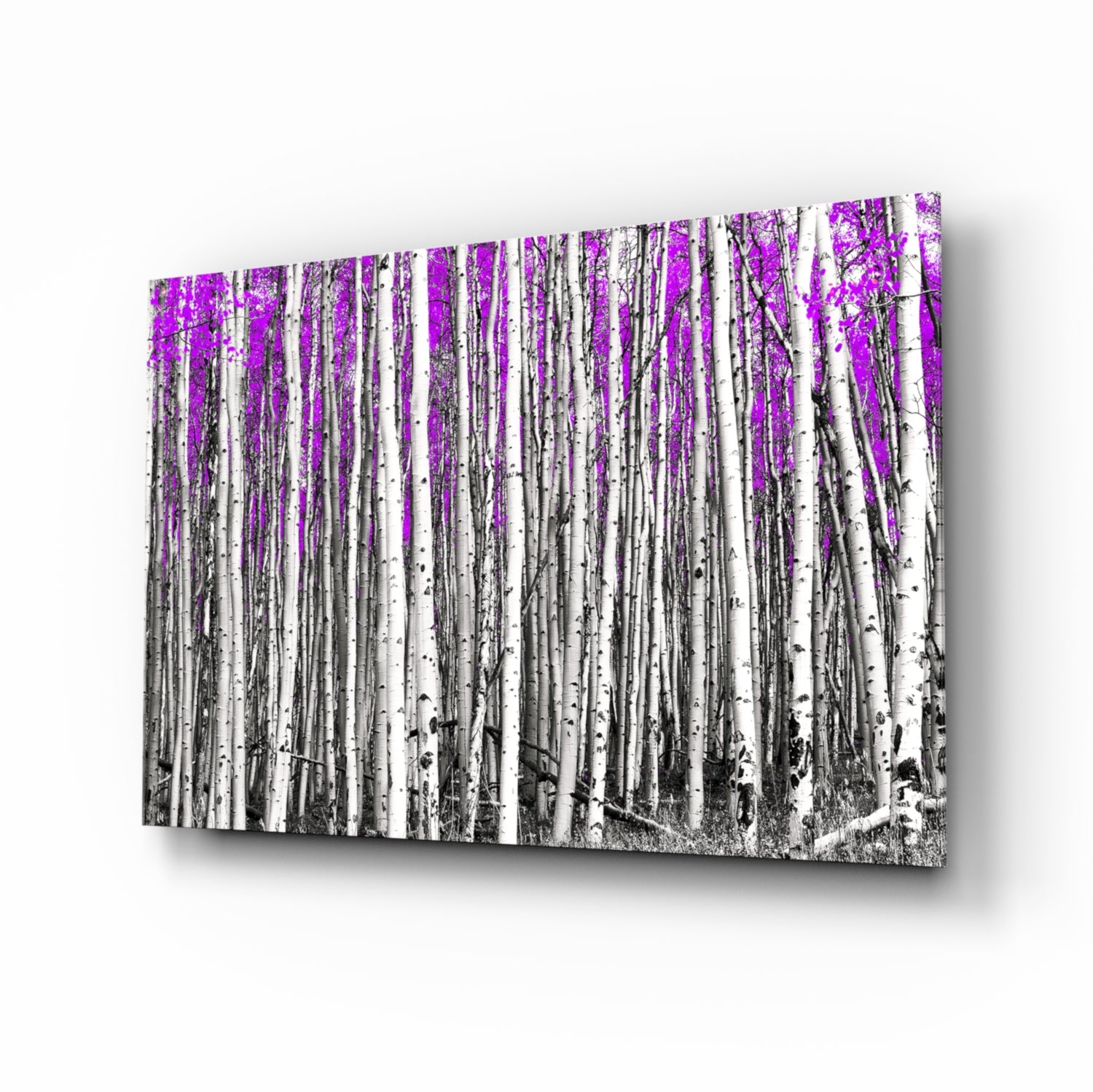 Pink Forest Glass Wall Art