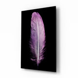 Purple Feather Glass Wall Art