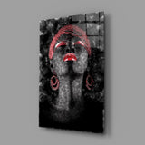 Woman and Red Glass Wall Art