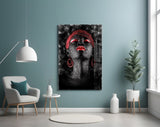 Woman and Red Glass Wall Art