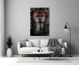 Woman and Red Glass Wall Art