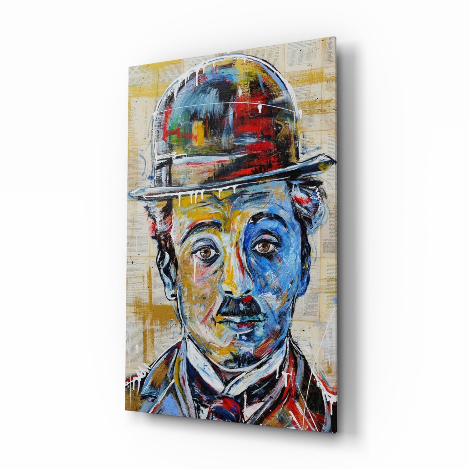 Charlie Chaplin Glass Wall Art