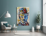 Charlie Chaplin Glass Wall Art