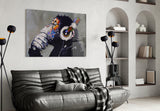 Thinking Monkey Glass Wall Art