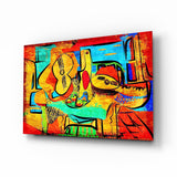 Abstract Cello Glass Wall Art