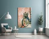 Bicycle Basket Glass Wall Art