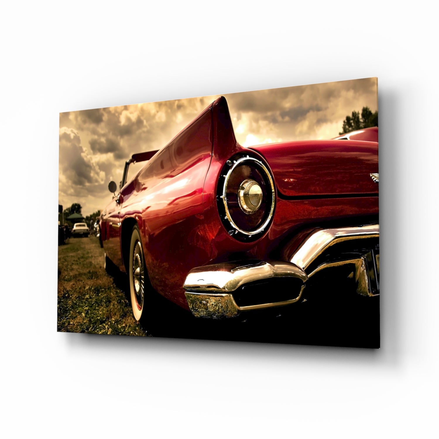 Red Chevrolet Glass Wall Art