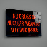 “No drugs” Glass Wall Art