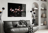 Flamingos Glass Wall Art