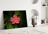 Pink Leaf Glass Wall Art