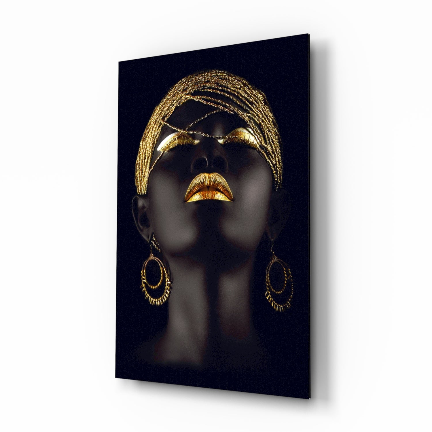 Gold Woman Glass Wall Art