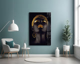 Gold Woman Glass Wall Art