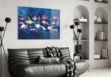 Illustration Fishes Glass Wall Art