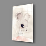 Cute Mouse Glass Wall Art