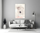 Cute Mouse Glass Wall Art